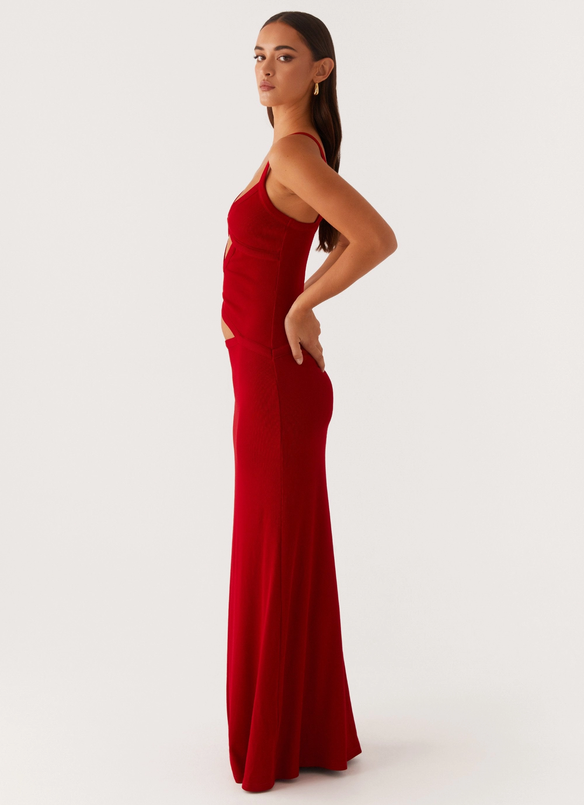 Fall Mood Jocelyn Maxi Dress - Red