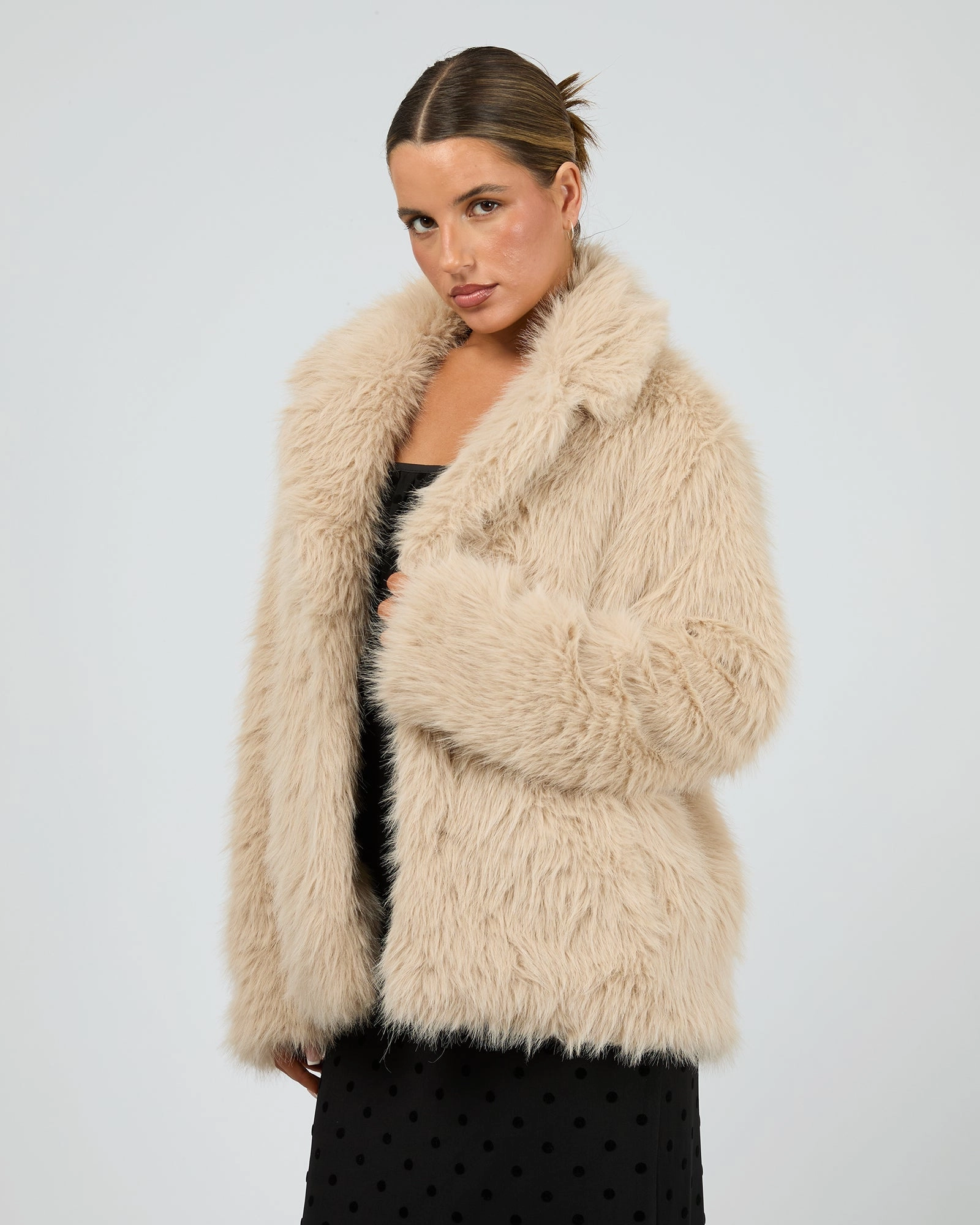 Jorge Angela Fur Coat Beige Seam Sealed