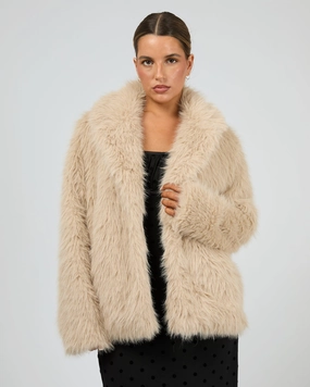 Jorge Angela Fur Coat Beige Articulated Ergonomic Fit