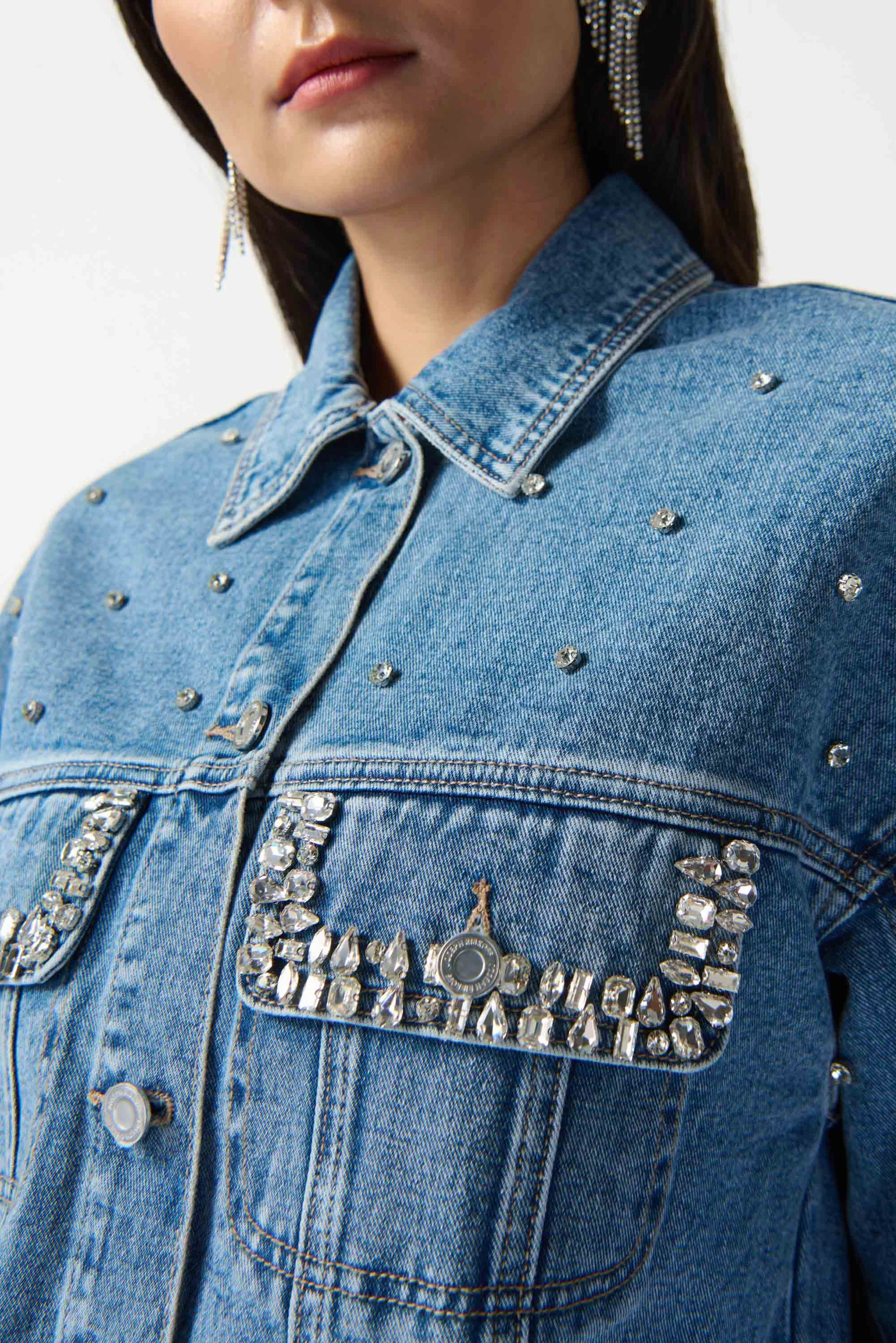 Joseph Ribkoff - 242917 Embellished Denim Jacket Wind Stop