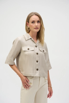 Flexible Layer System Light Activated Cooling Joseph Ribkoff - 252921 Linen Luxe Jacket
