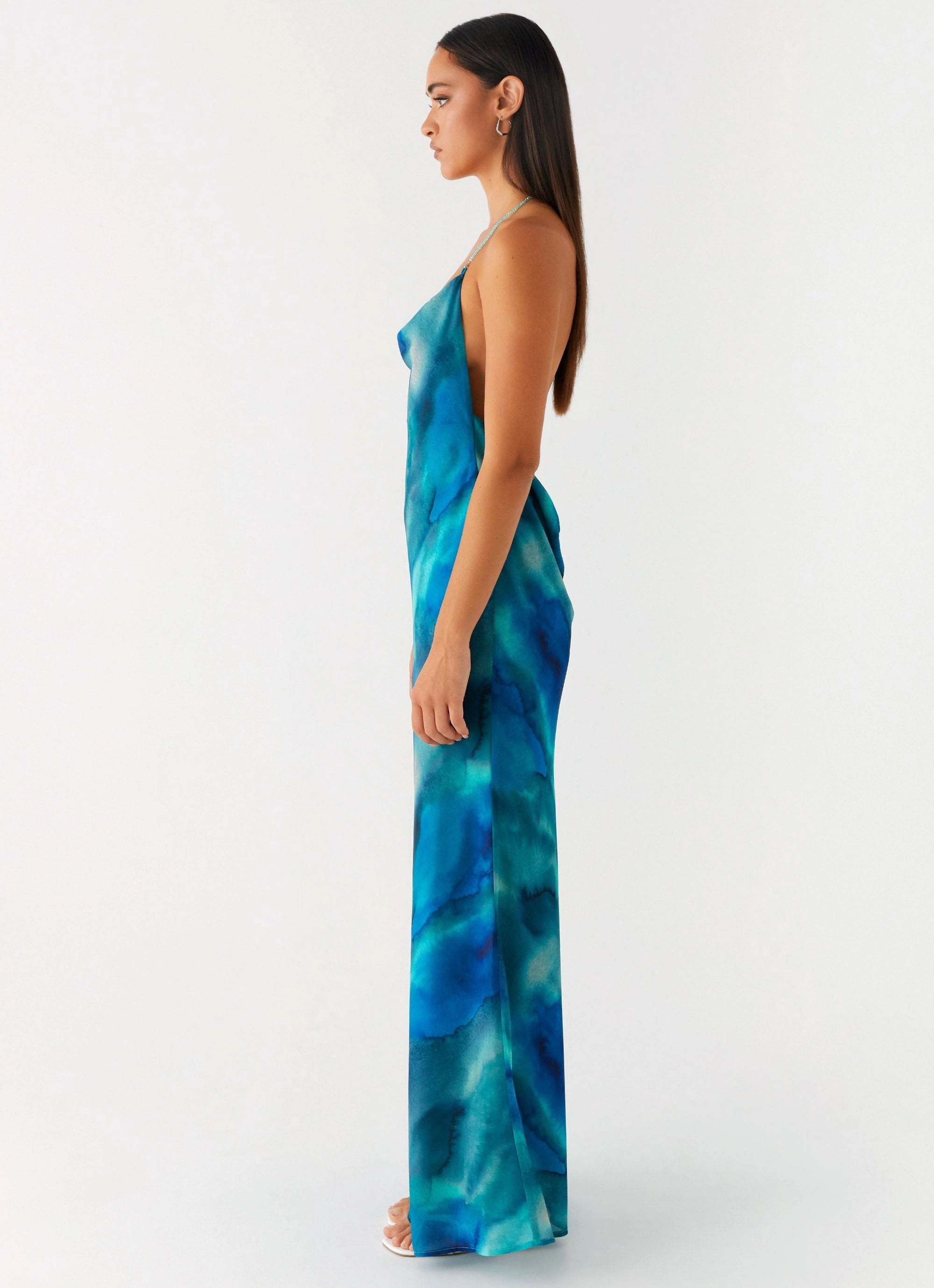 Layered Wear Smooth Outline Journey Maxi Dress - Blue Tie Dye