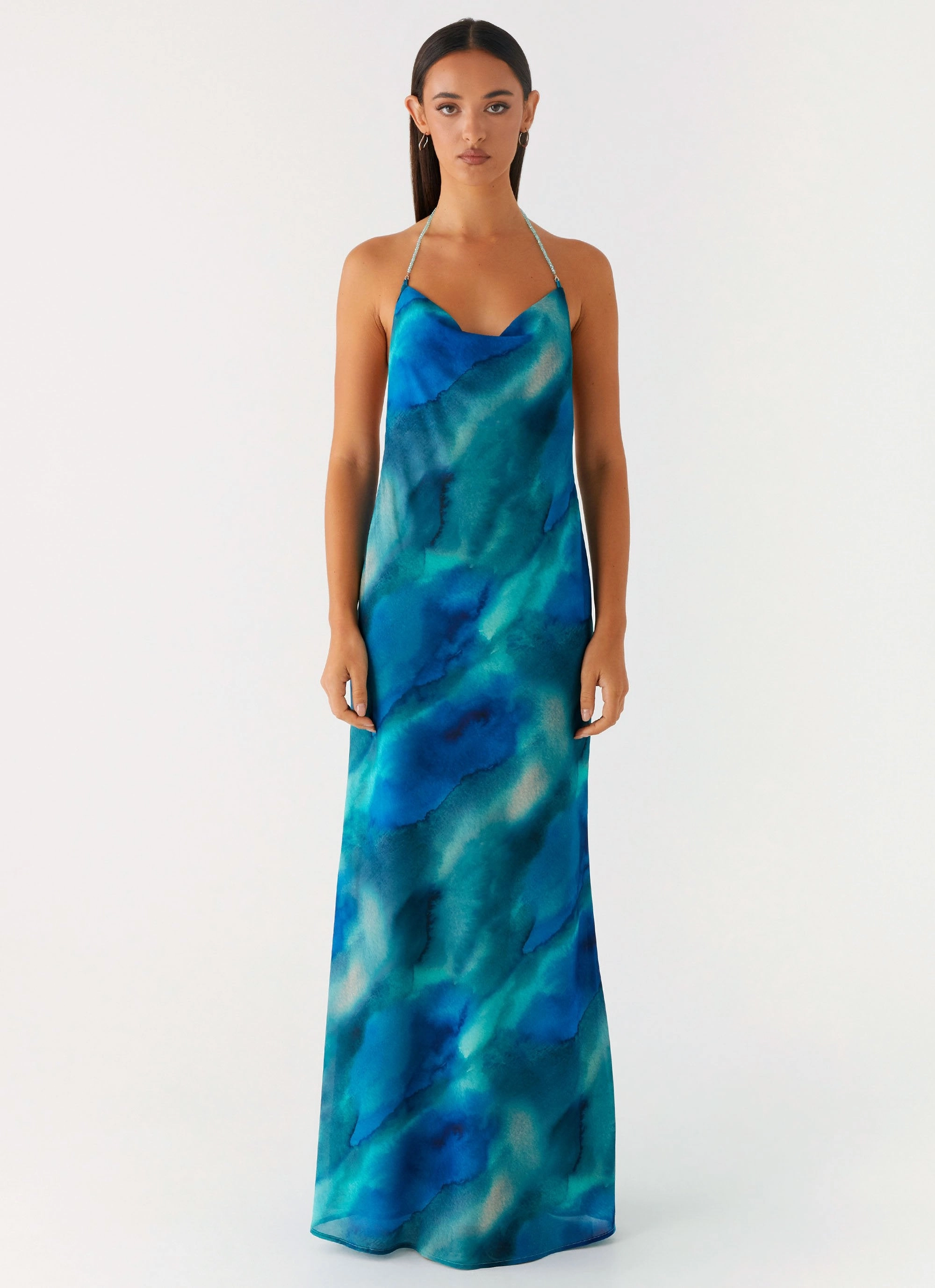 Journey Maxi Dress - Blue Tie Dye Family Glow Dainty Finish