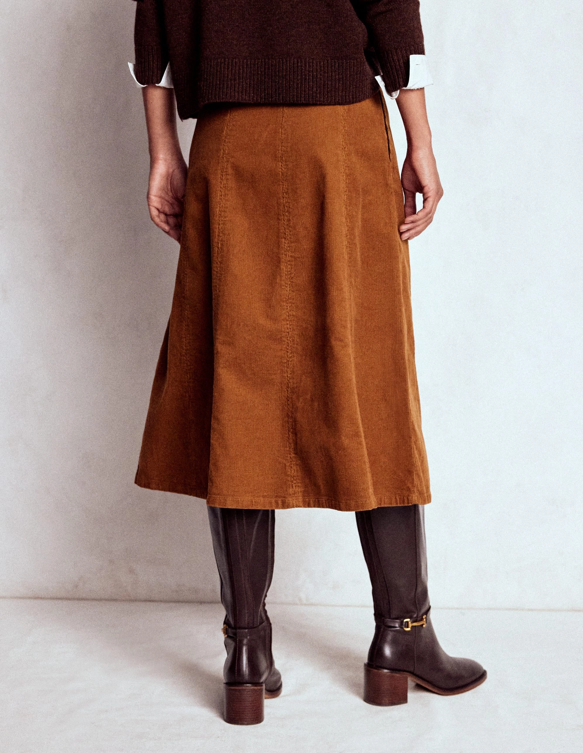 Joy Cord Midi Skirt-Ginger Refined Mood Shopping Trip
