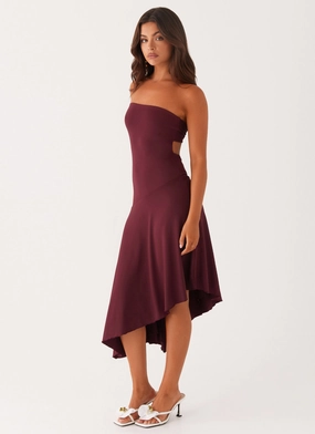 Perfect Layer Flare Breeze Juliana Midi Dress - Mulberry