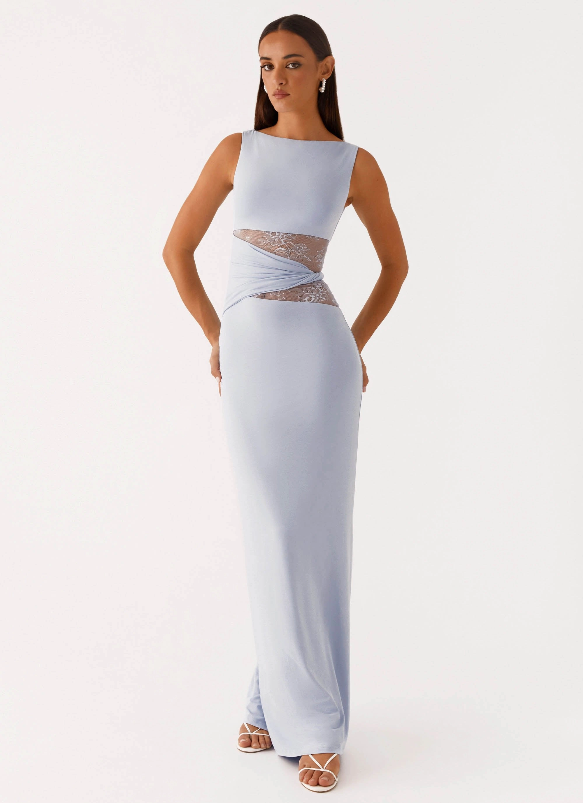 Pleat-Front Modern Movement Karma Maxi Dress - Blue