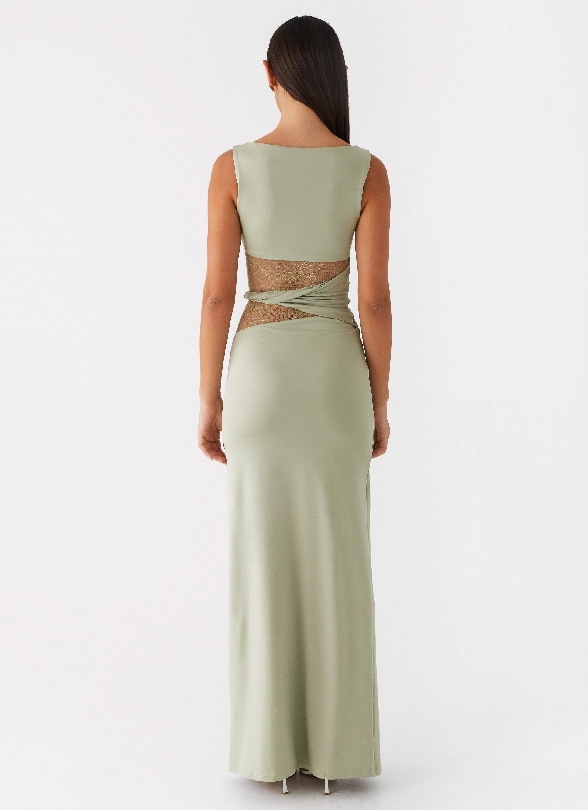 Unlined Look Tailored Style Karma Maxi Dress - Sage
