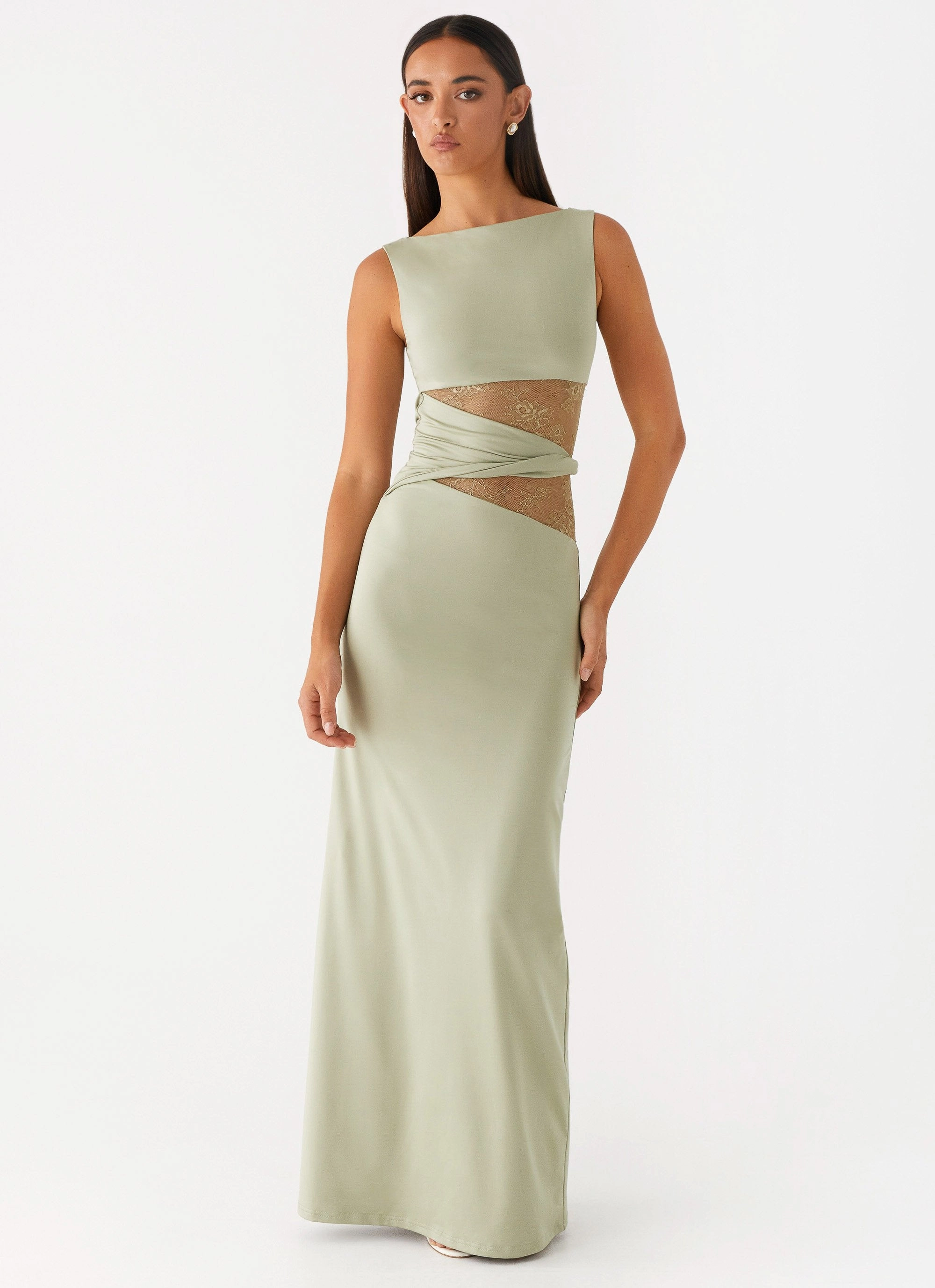 Smart Waist Design Karma Maxi Dress - Sage