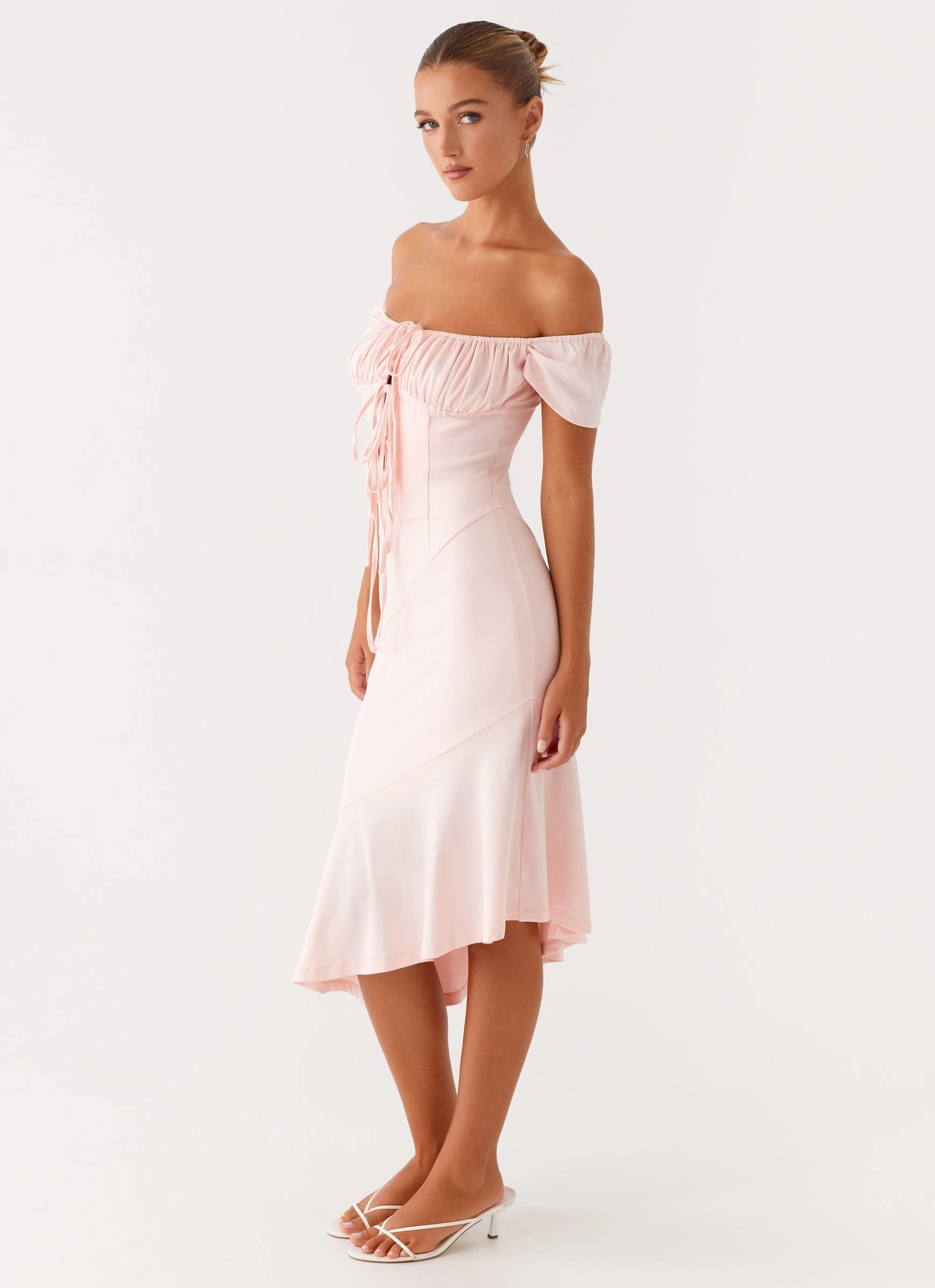 Bold Structure elegant design Katherine Midi Dress - Pink