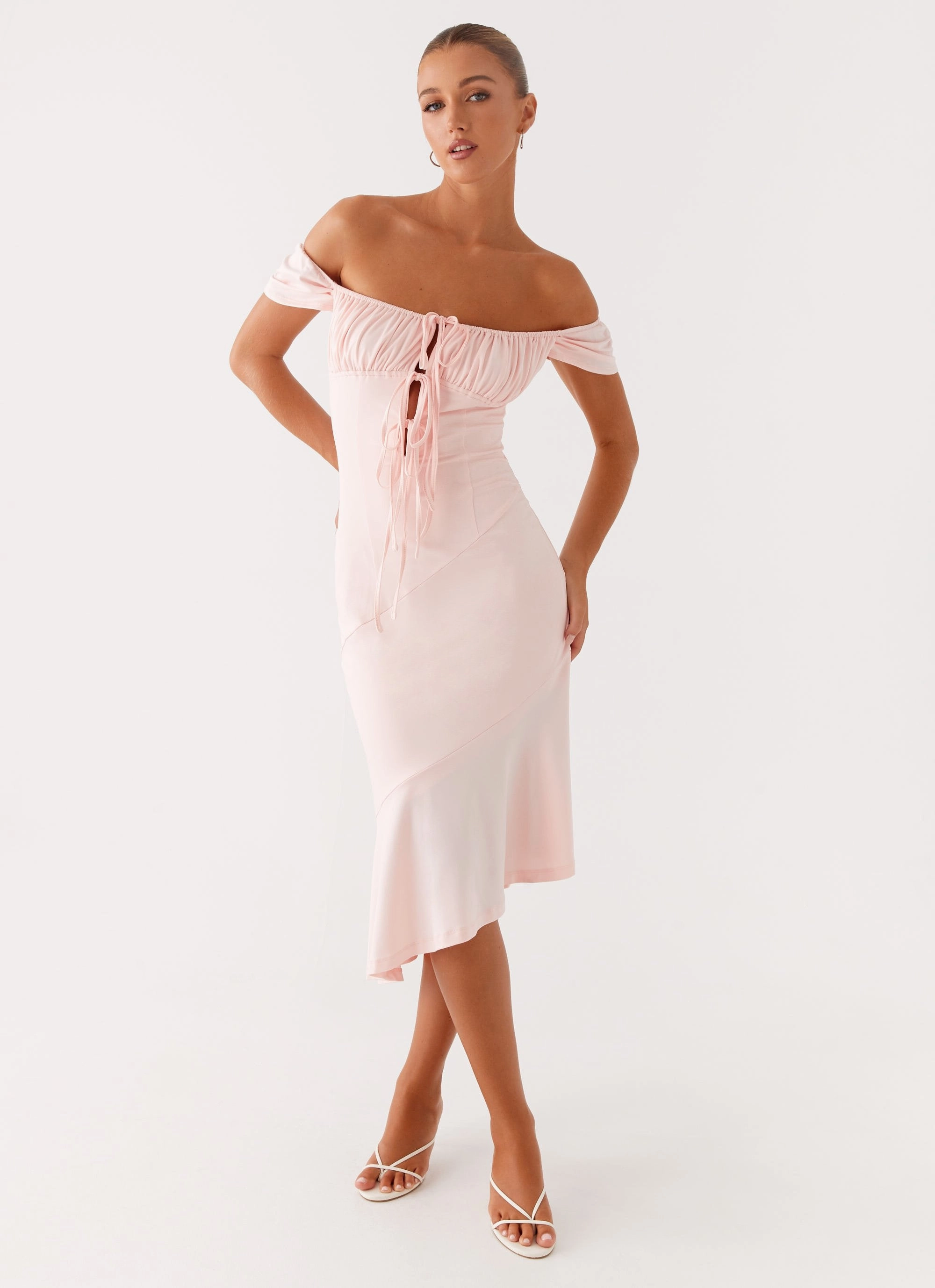 Katherine Midi Dress - Pink loose silhouette Silky Layer
