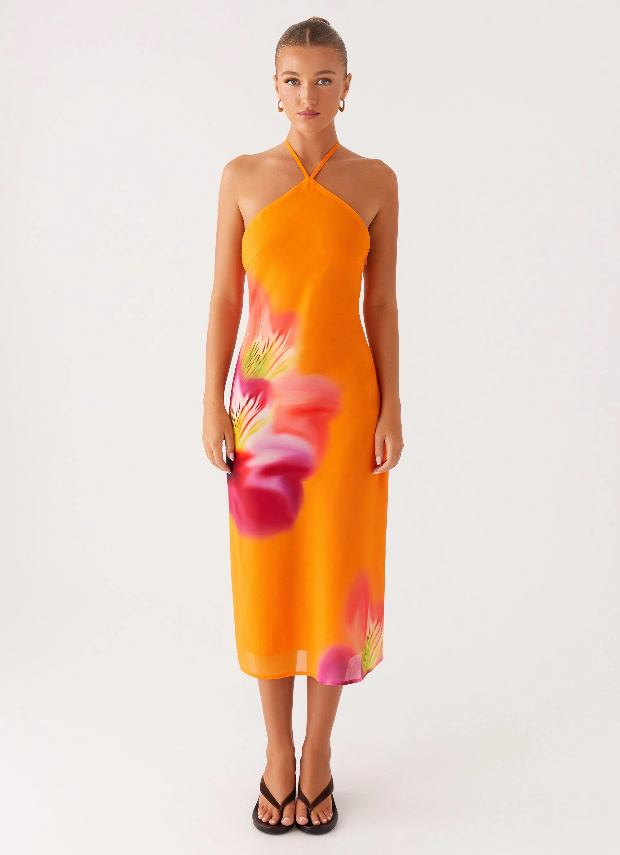 Soft and Smooth Kea Midi Dress - Orange Tropical