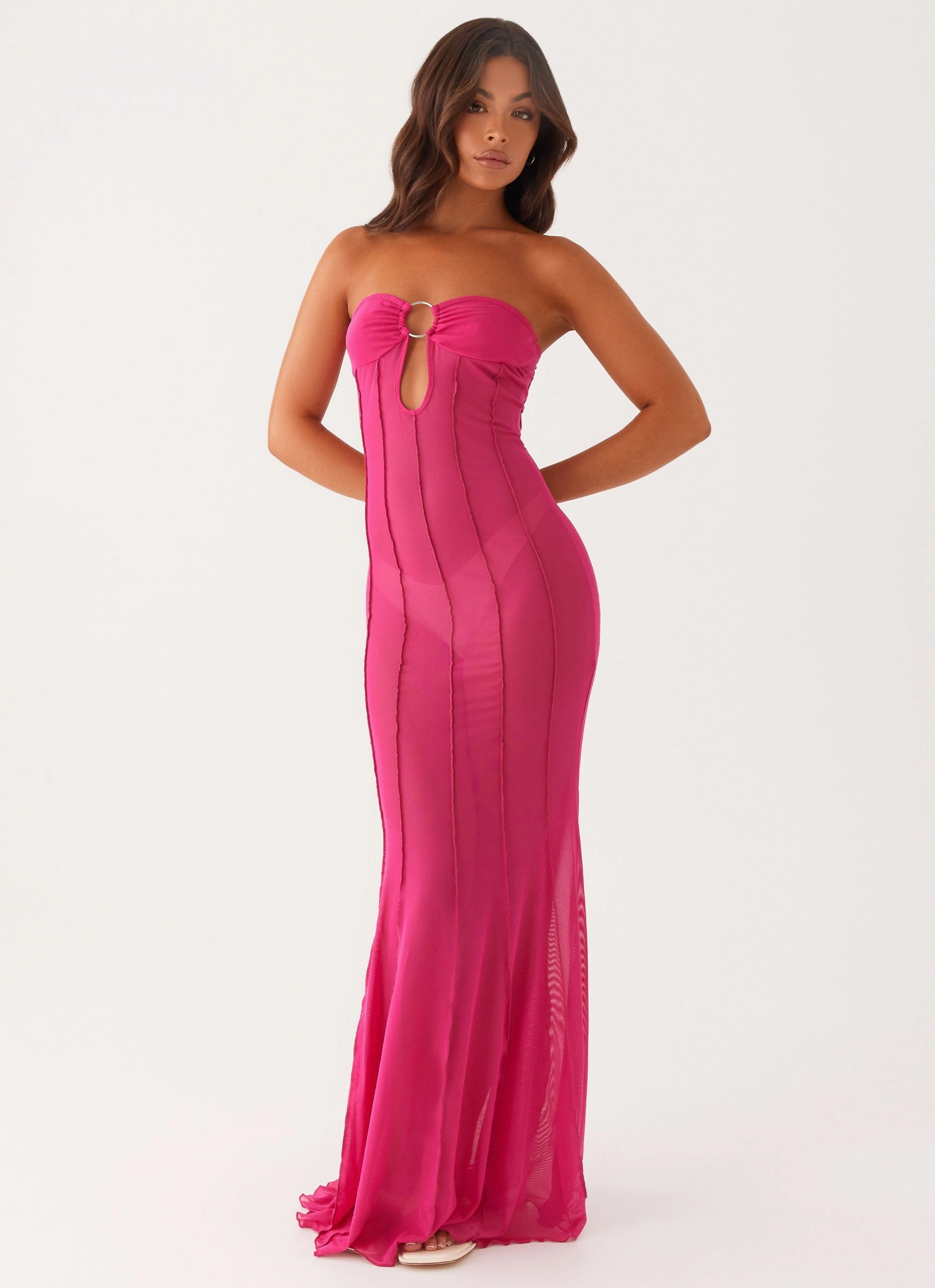 Kennedy Maxi Dress - Fuchsia Bold Statement Feminine Fit