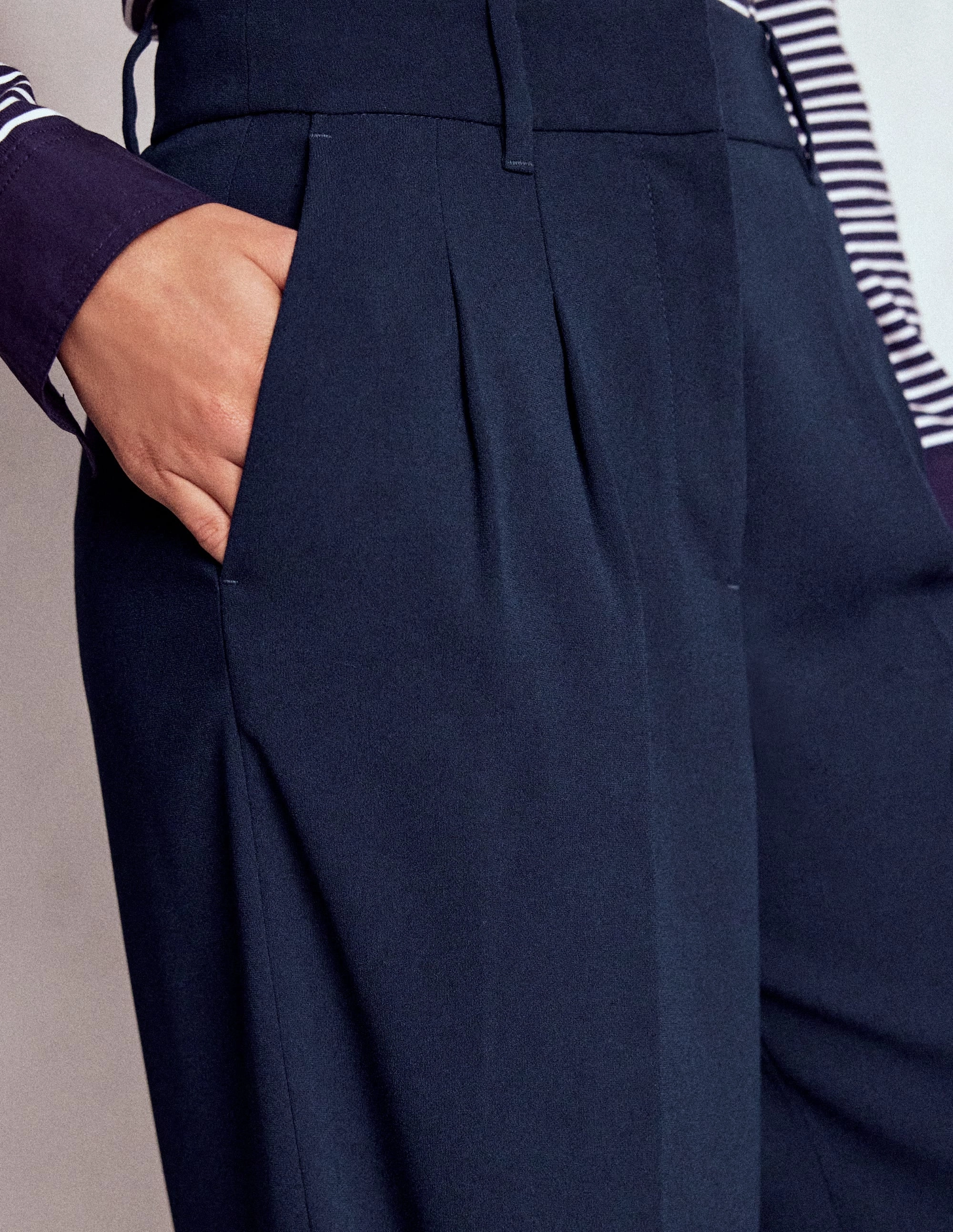 Kensington Tailored Trousers-Navy Performance Fit Classic Comfort