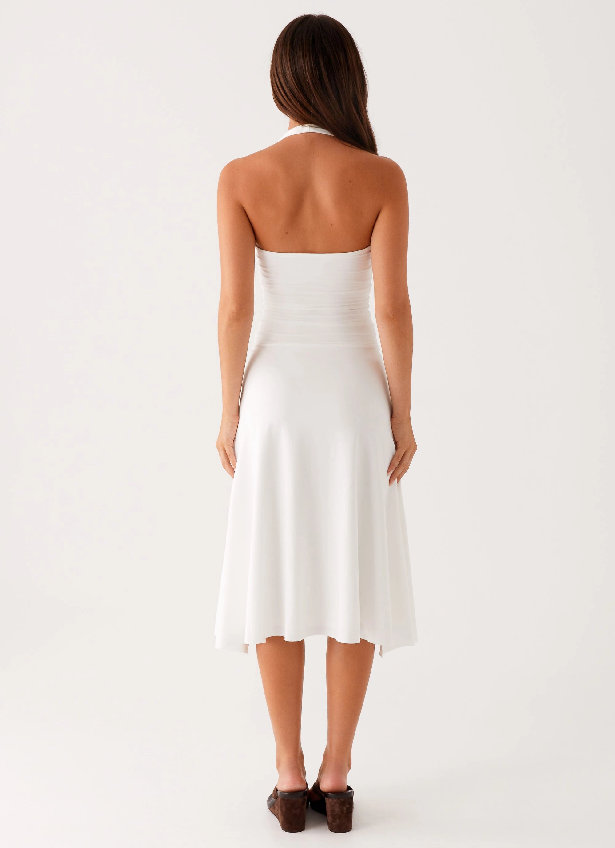 Picture Perfect Flattering Shape Look Klyne Midi Dress - Ivory