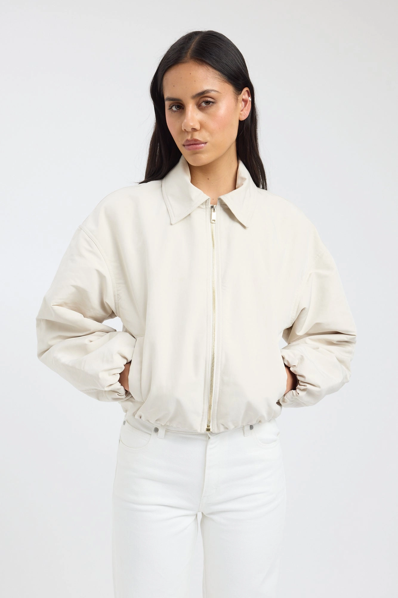 Kora Collared Jacket wrinkle free finish