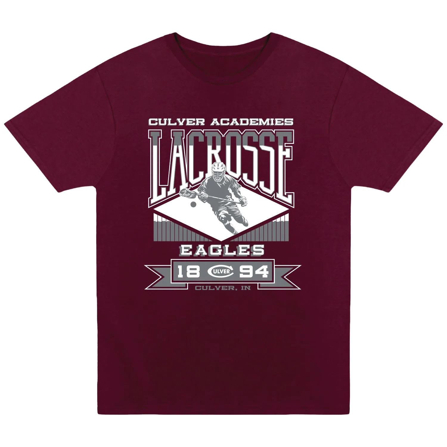 Lacrosse Sports Fan Tee - Maroon Active Layers