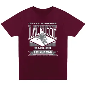 Lacrosse Sports Fan Tee - Maroon Cozy Fit Fashionable Look