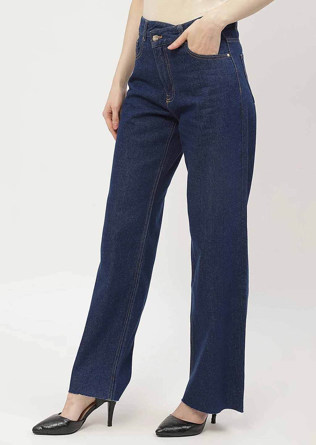 Soft Eco Friendly Madame Highly Washed Blue Wide Leg Jeans