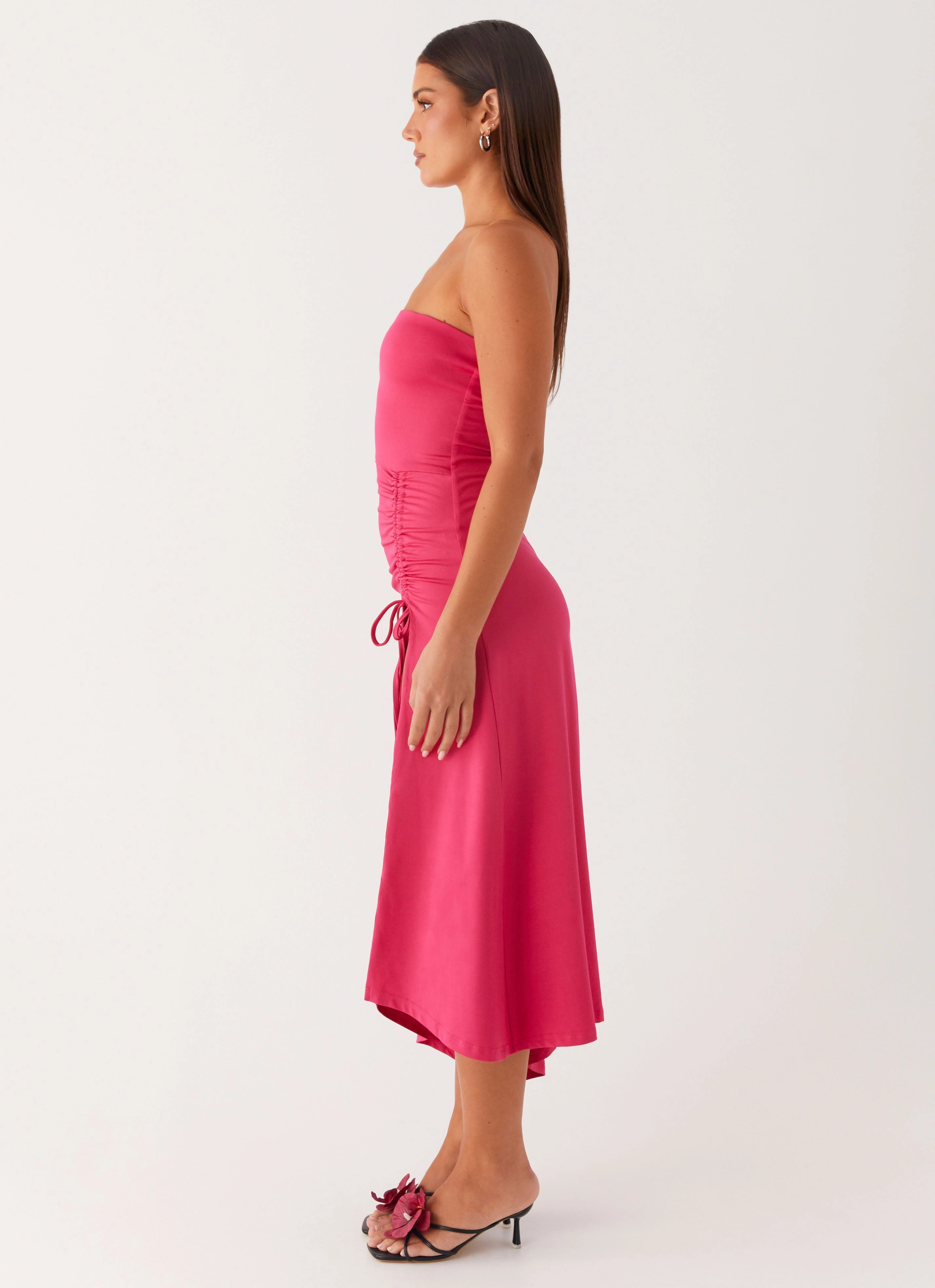 Laoise Midi Dress - Hot Pink Relax Draping