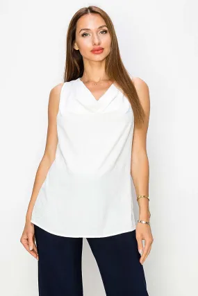 Last Tango Cowl Cami V-Neck Top | White, Berry Classic Fit City Smart Versatile Piece