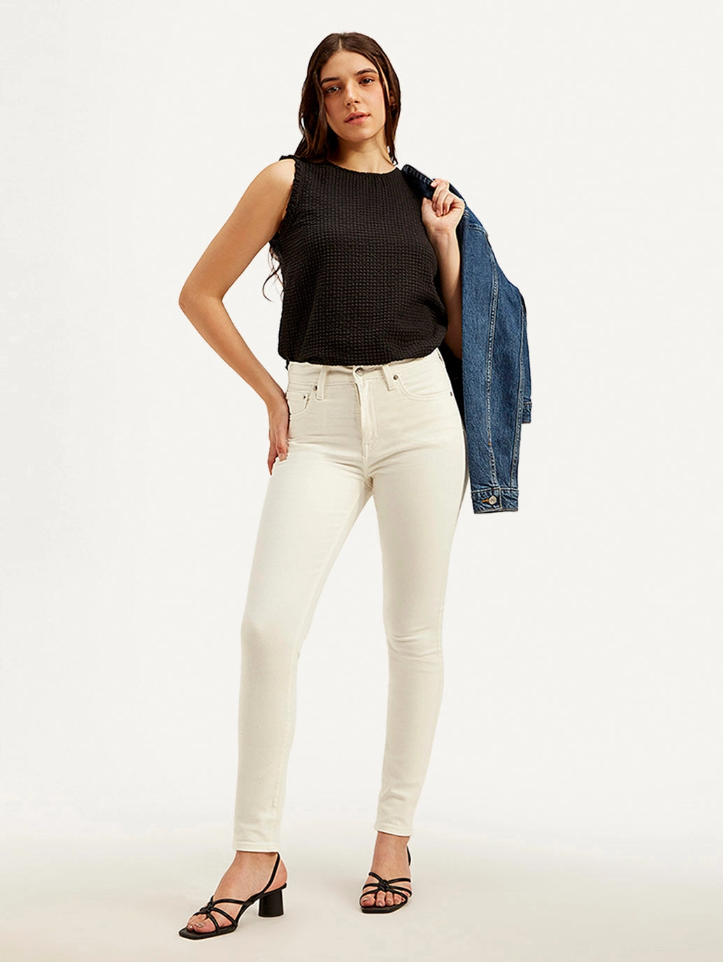 Quality Staple Women's 721 Off White Skinny Fit High Rise Jeans