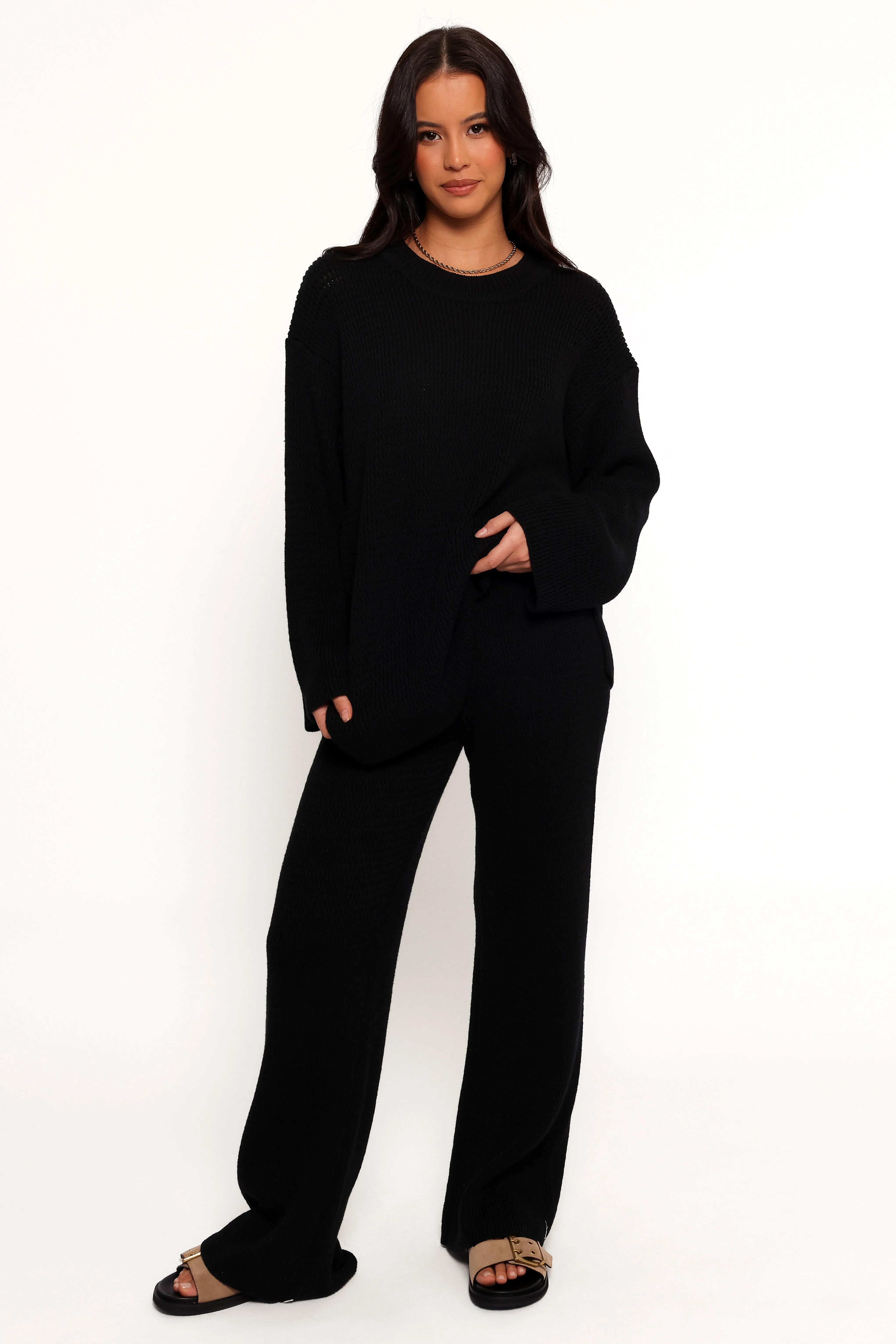 Cozy Loopback Fabric McKinley Sweater - Black