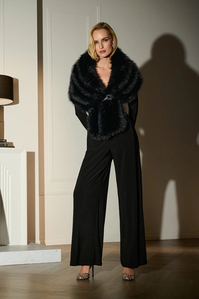 Joseph Ribkoff - 233796F24 Faux Fur Stole Low Maintenance Fabric