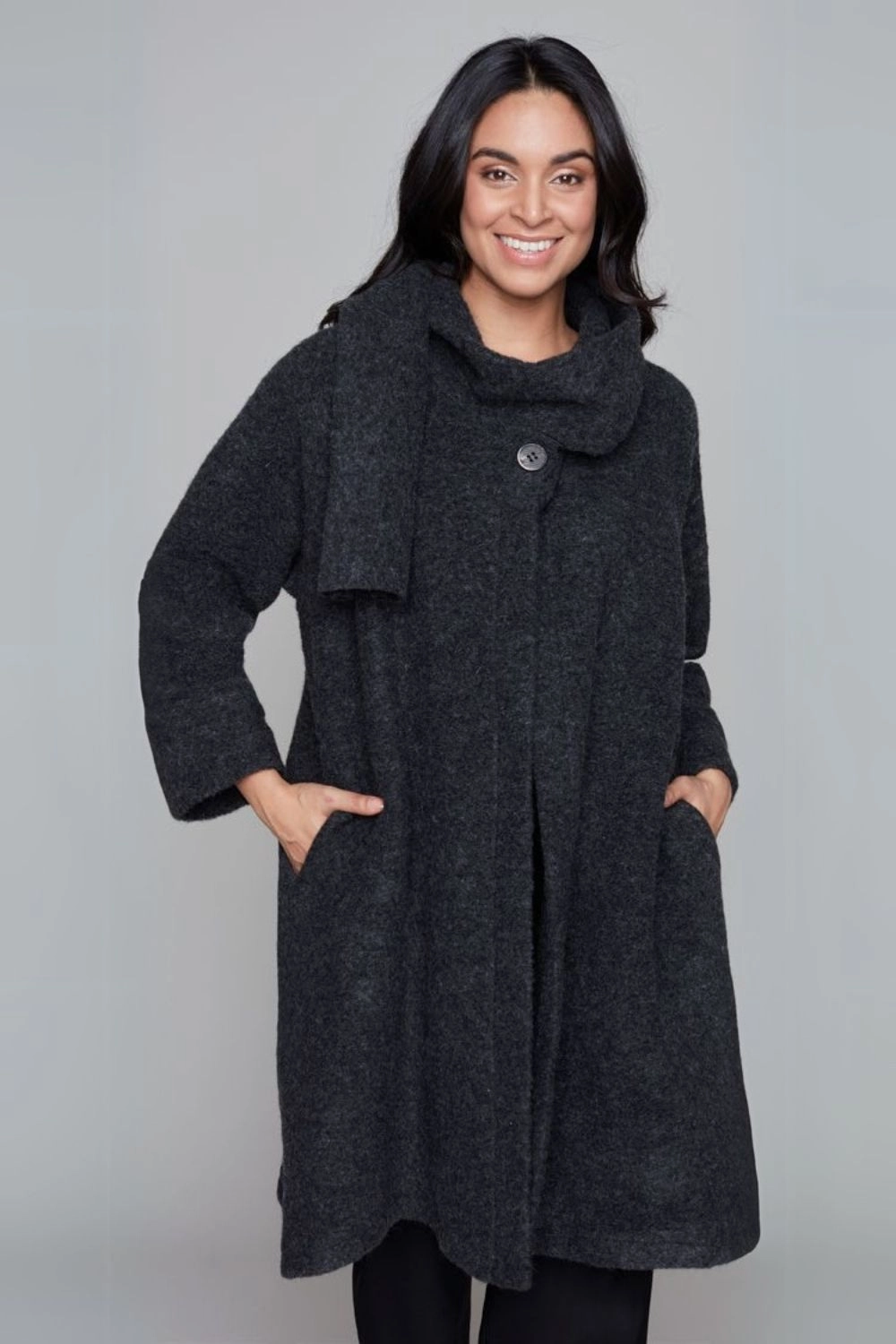 Carre Noir - 7651 Boiled Wool Coat Comfortable lining
