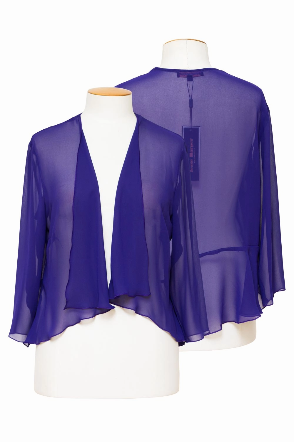 Zip Pockets Layla Jones / Jesse Harper LJ0212/JH0244 - Calvin Klein Chiffon Jacket with peplum