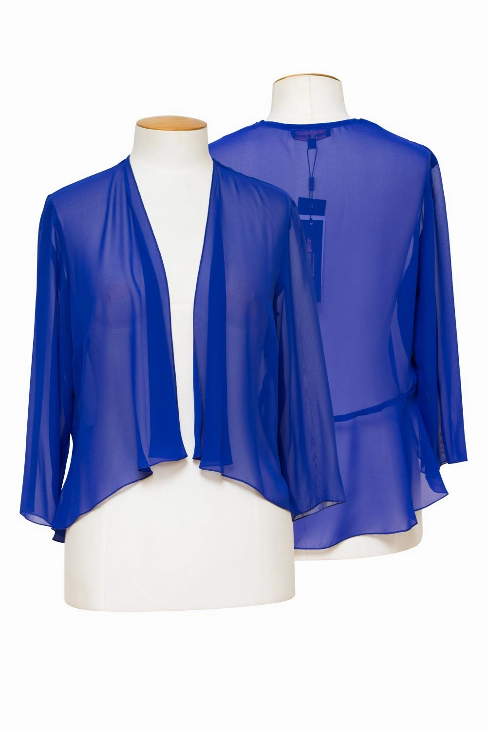 Layla Jones / Jesse Harper LJ0212/JH0244 - Calvin Klein Chiffon Jacket with peplum Minimal Travel Look Heat Retention Layer