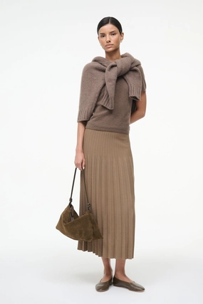 LENA SKIRT | TAUPE Non Irritating Seams Twist Front