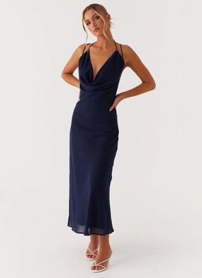 Clover Club Maxi Dress - Navy Classic Move