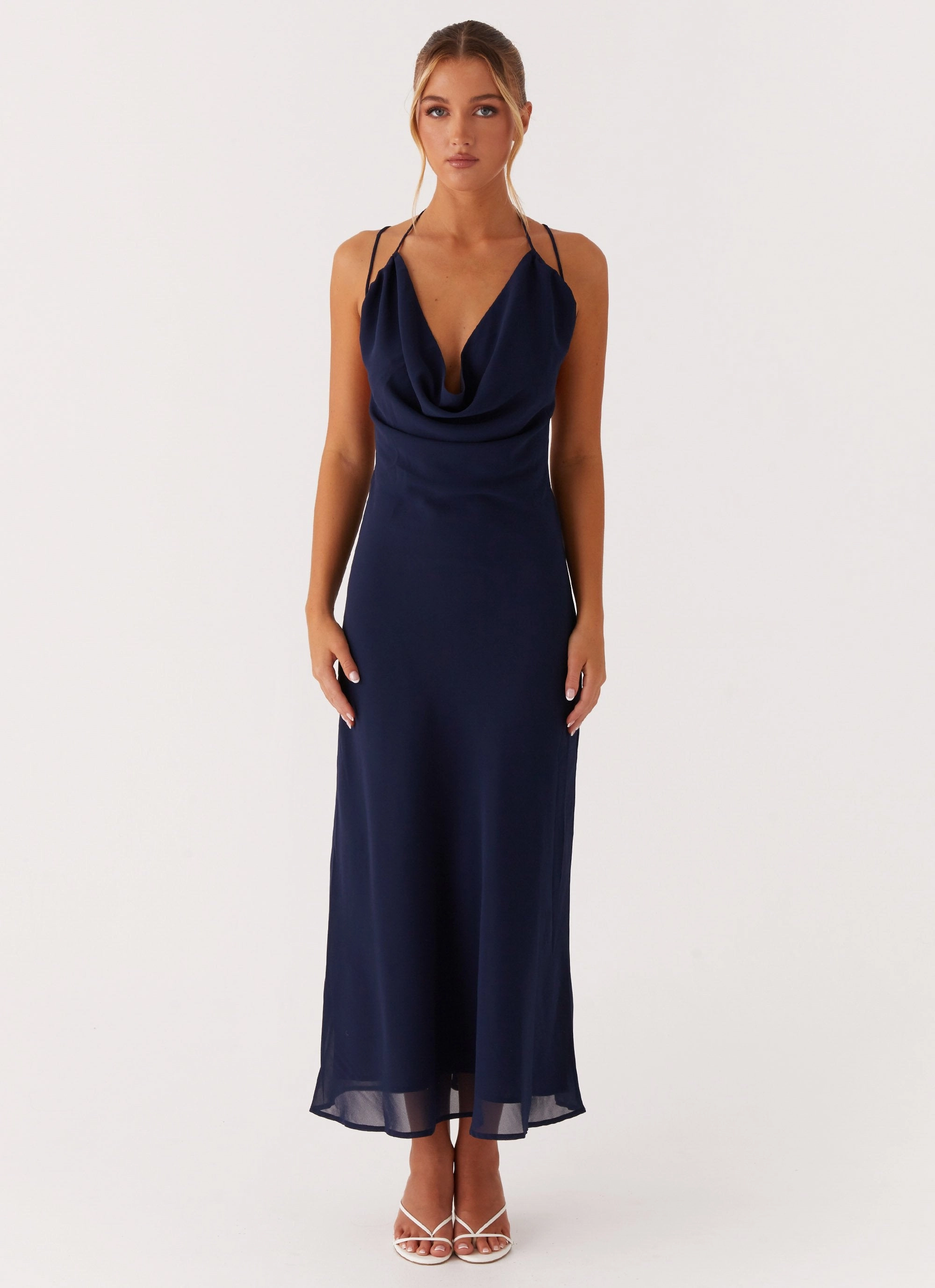 Clover Club Maxi Dress - Navy Hand-Wash
