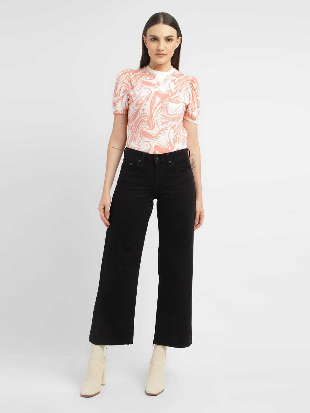 Women's Black Loose Fit Low Rise Jeans Ready Choice