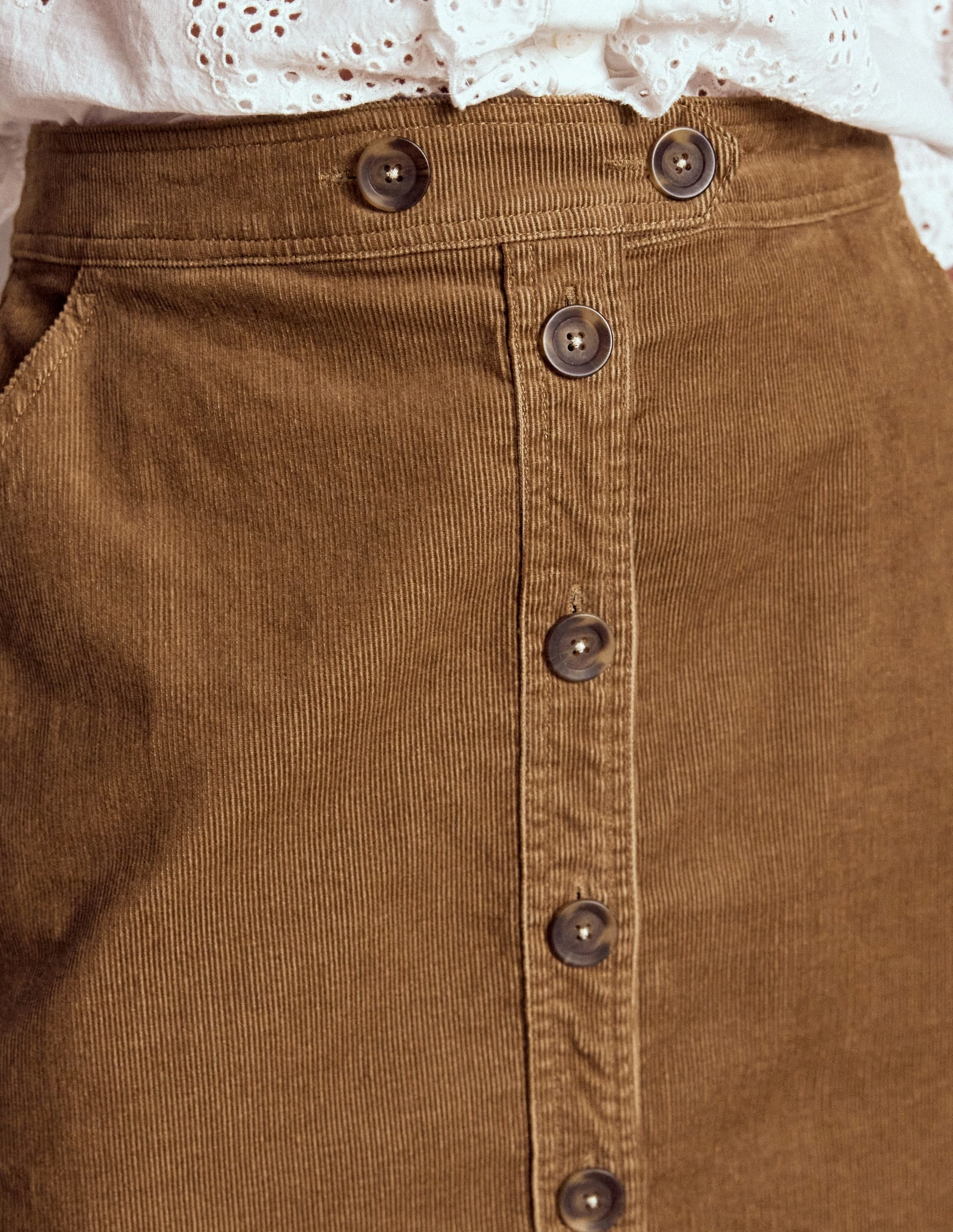 Cecelia Cord Skirt-Latte Chic Tones