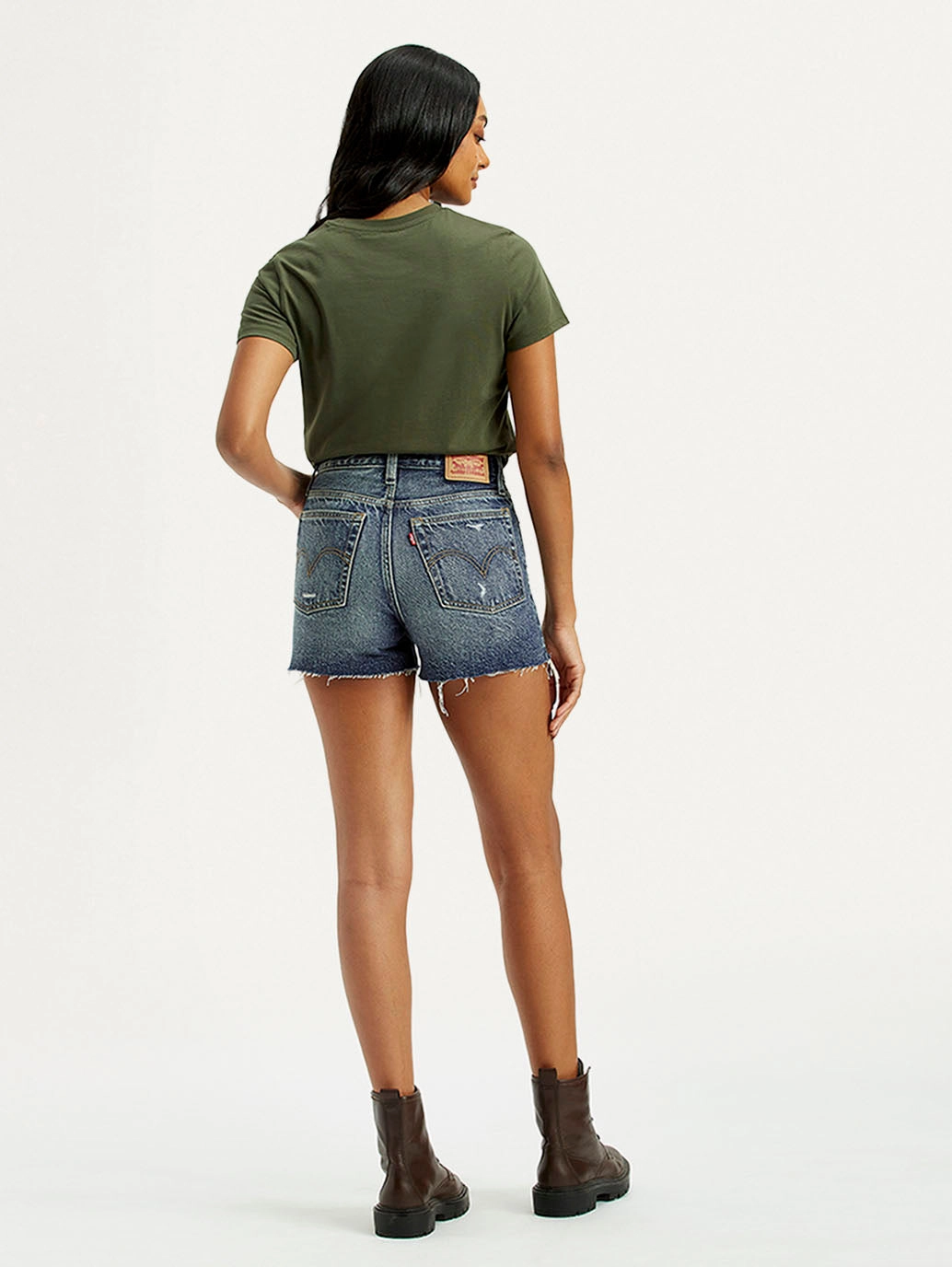 Casual Comfort Women's Mid Indigo Wedgie Fit Mid Rise Shorts