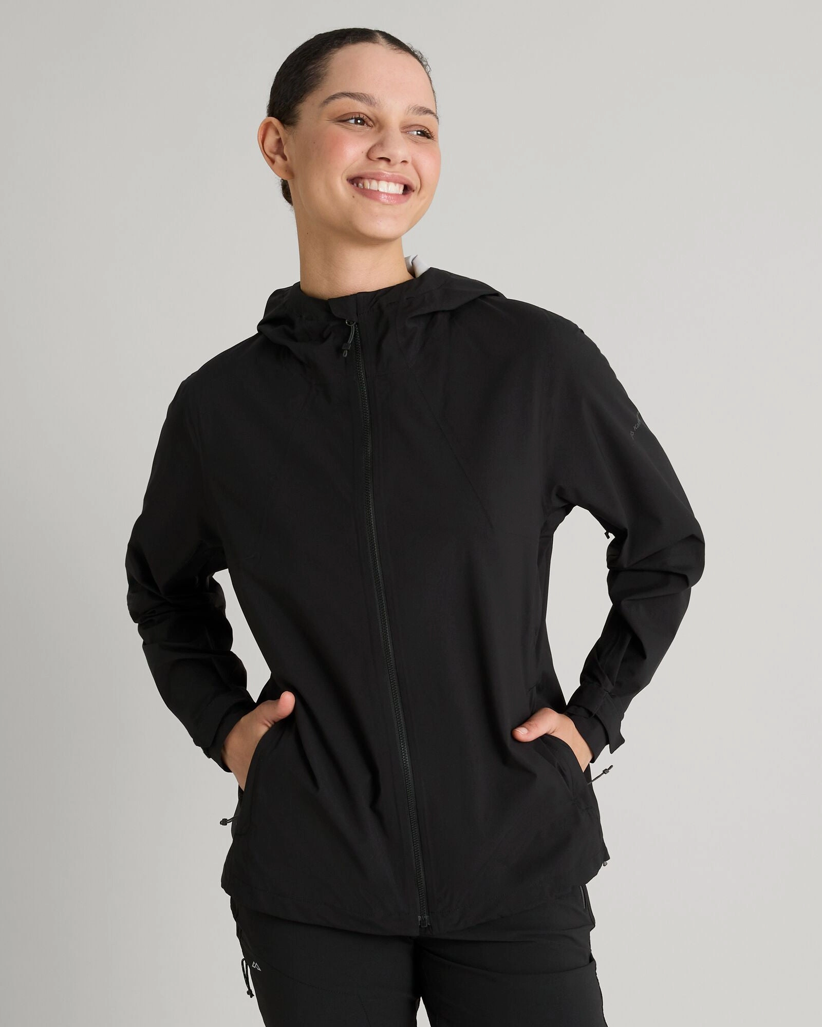 Hike Fit UV Protective Women's Trailhead Stretch 2.5-layer Rain Jacket - Black Stingray