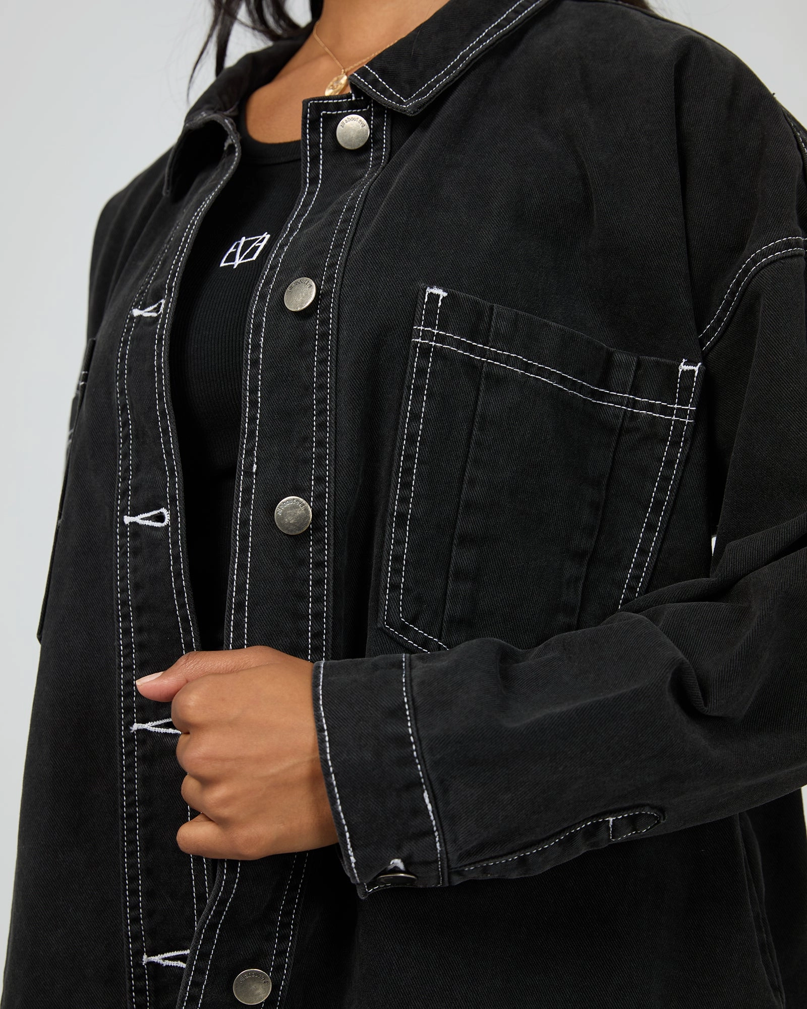 Hypoallergenic fabric All About Eve Dale Shacket Black