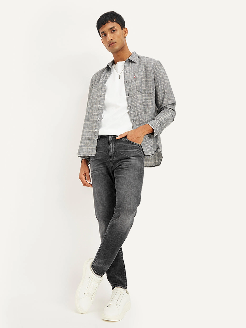 Men's 512 Grey Slim Tapered Fit Mid Rise Jeans Light Washed Street Cool