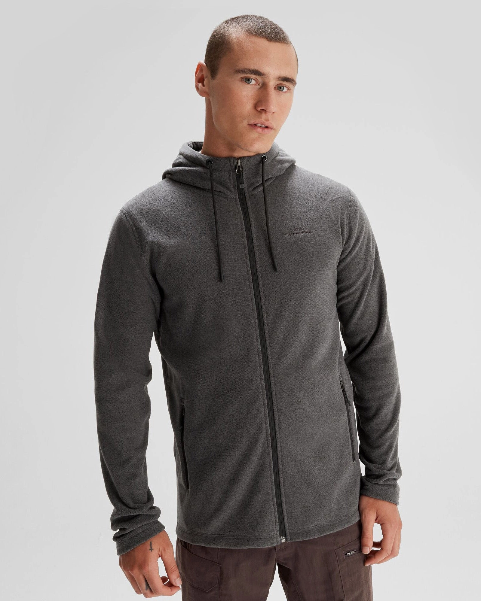 Light Travel Piece Men's Mt Aspiring Hooded Fleece Jacket  - Metal