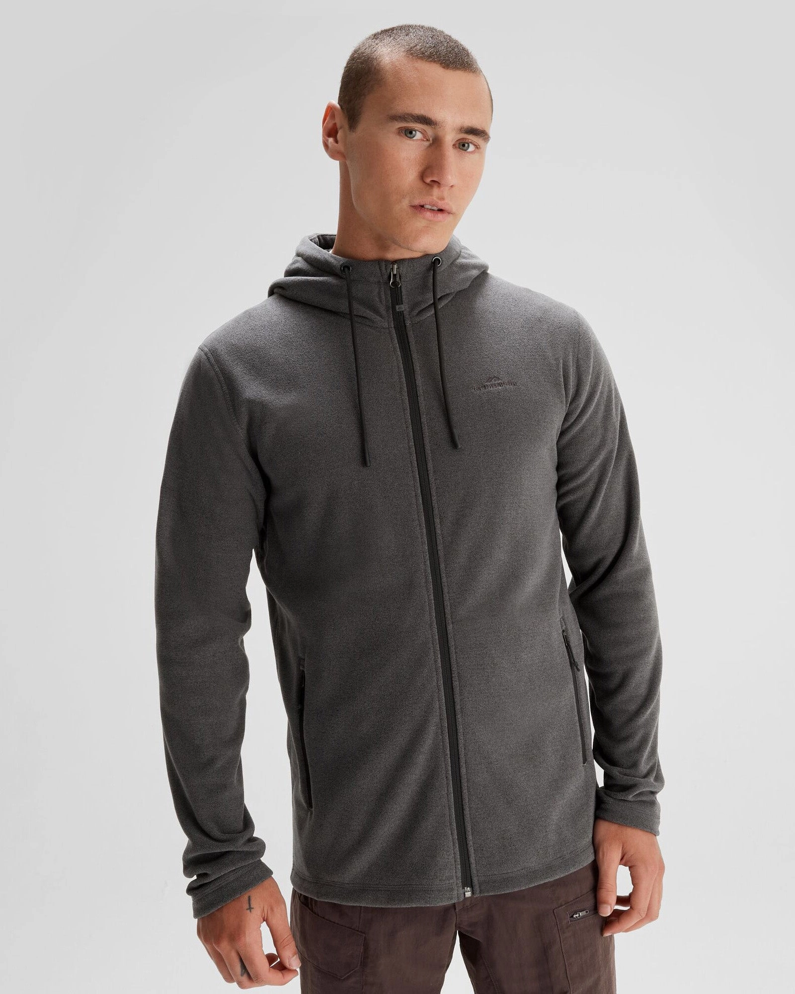 TemperatureRegulating Tech Men's Mt Aspiring Hooded Fleece Jacket  - Metal