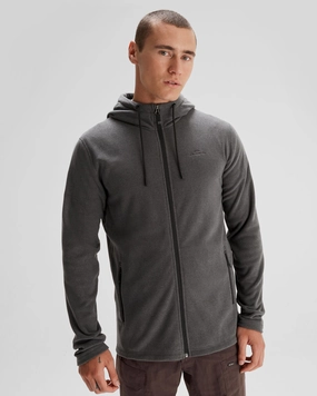 Anti Pilling Finish Frictionless Zipper Tracks Men's Mt Aspiring Hooded Fleece Jacket  - Metal