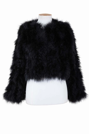 Ergonomic Cut Birds of a Feather - BOAF60 Milly Crop Feather Jacket
