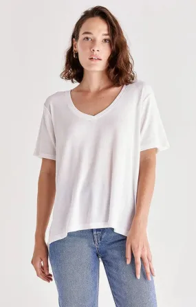 Skin Friendly Lining Lila Rib V-Neck Tee Daily Comfort