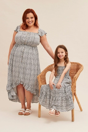 Animal Print Kids Midi Dress Singlet Tiered City Ready