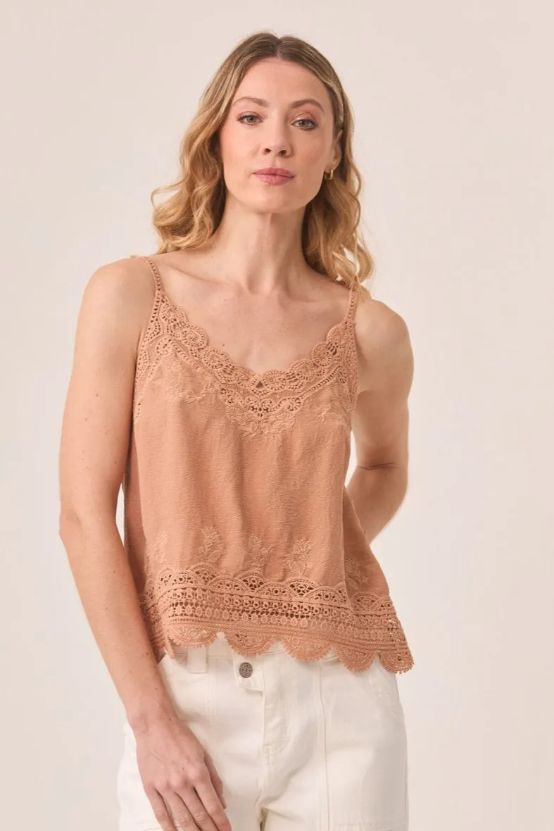 Relax Style Trend easy to pair Lingerie Top w/ Matching Lace | Sand Light Fresh