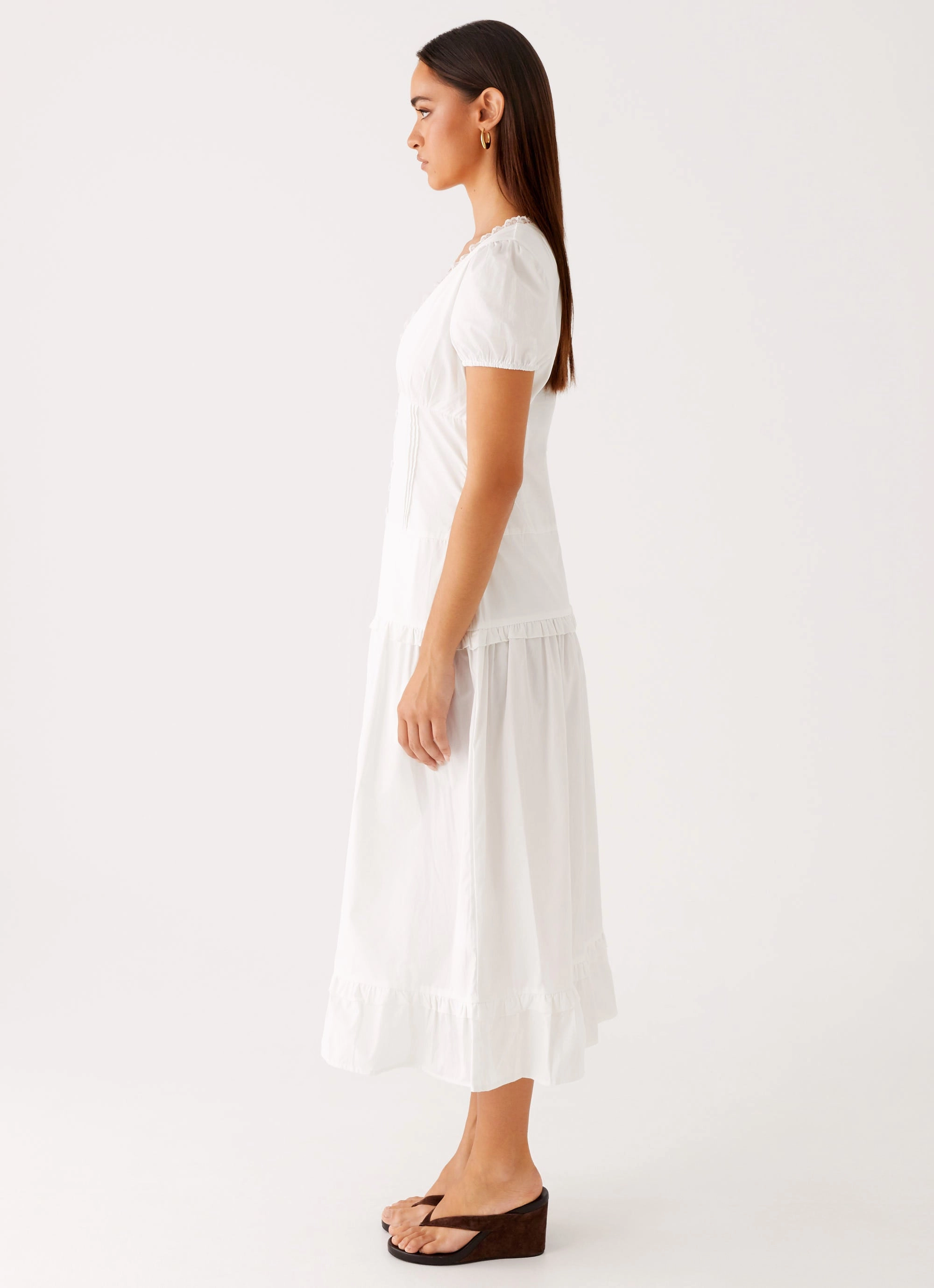 London Midi Dress - White Everyday Comfort