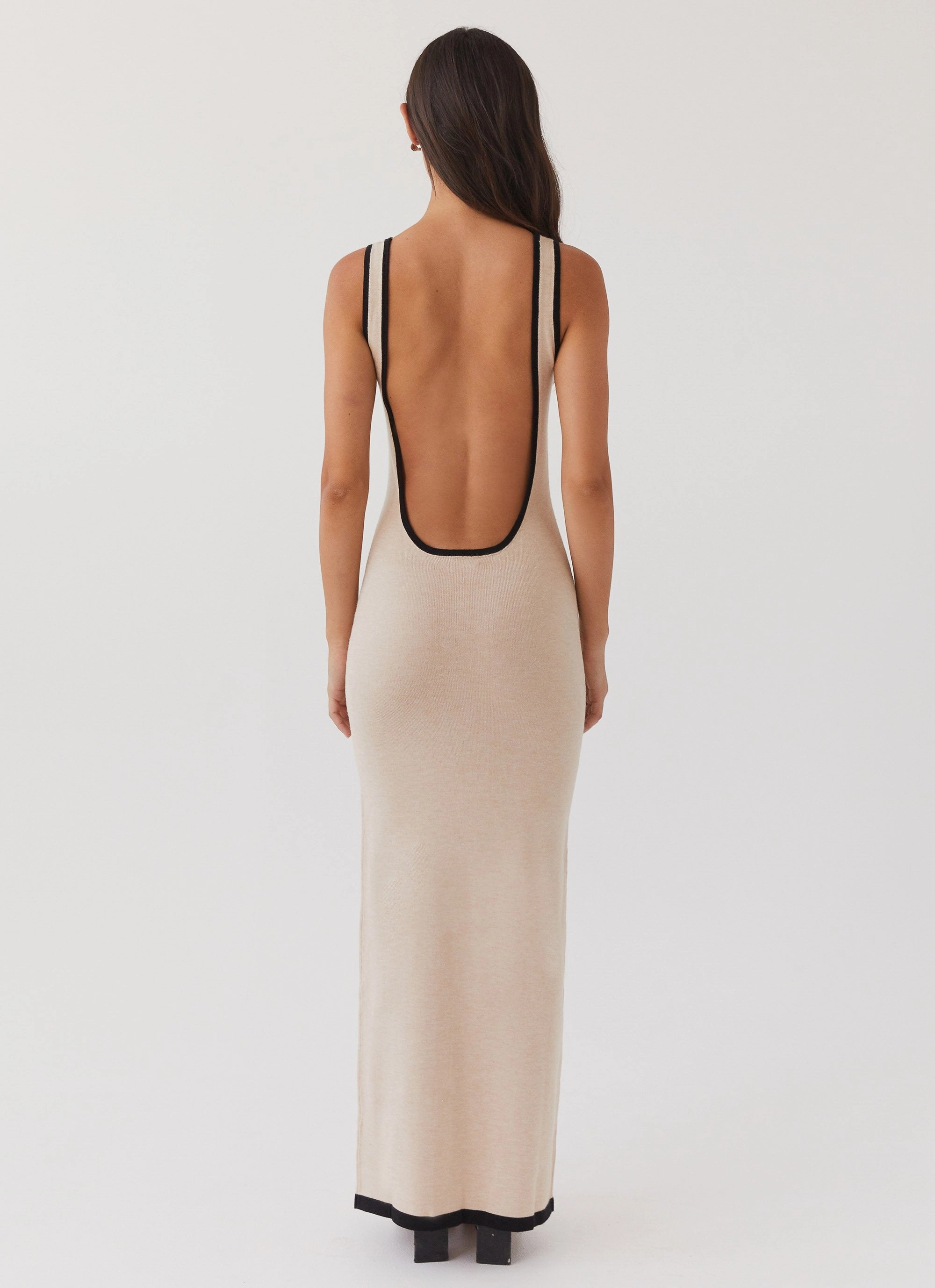 Timeless Waist Fit Lost In Paris Knit Maxi Dress - Tapioca