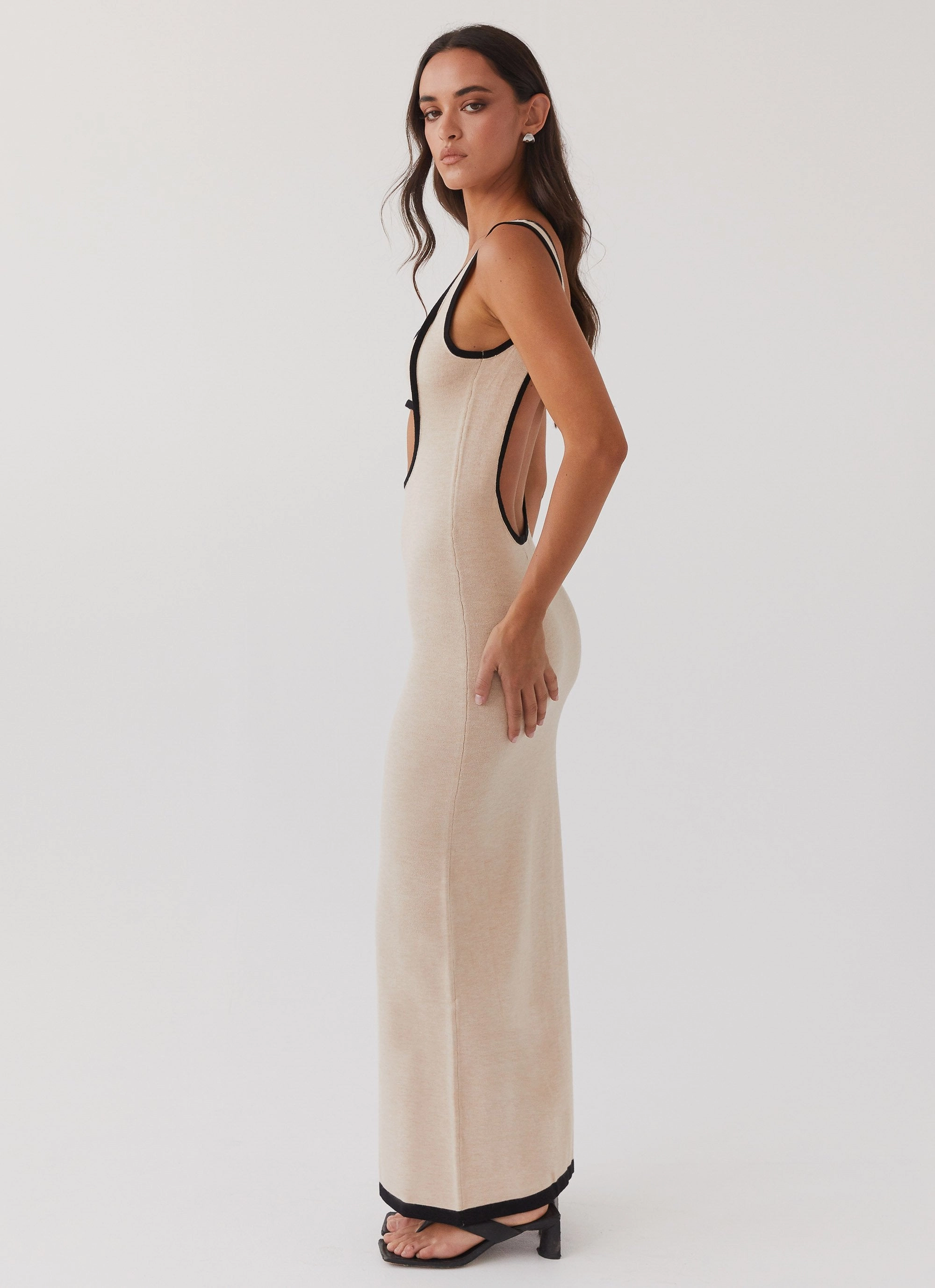 Lost In Paris Knit Maxi Dress - Tapioca Lounge Feel Pure Fit