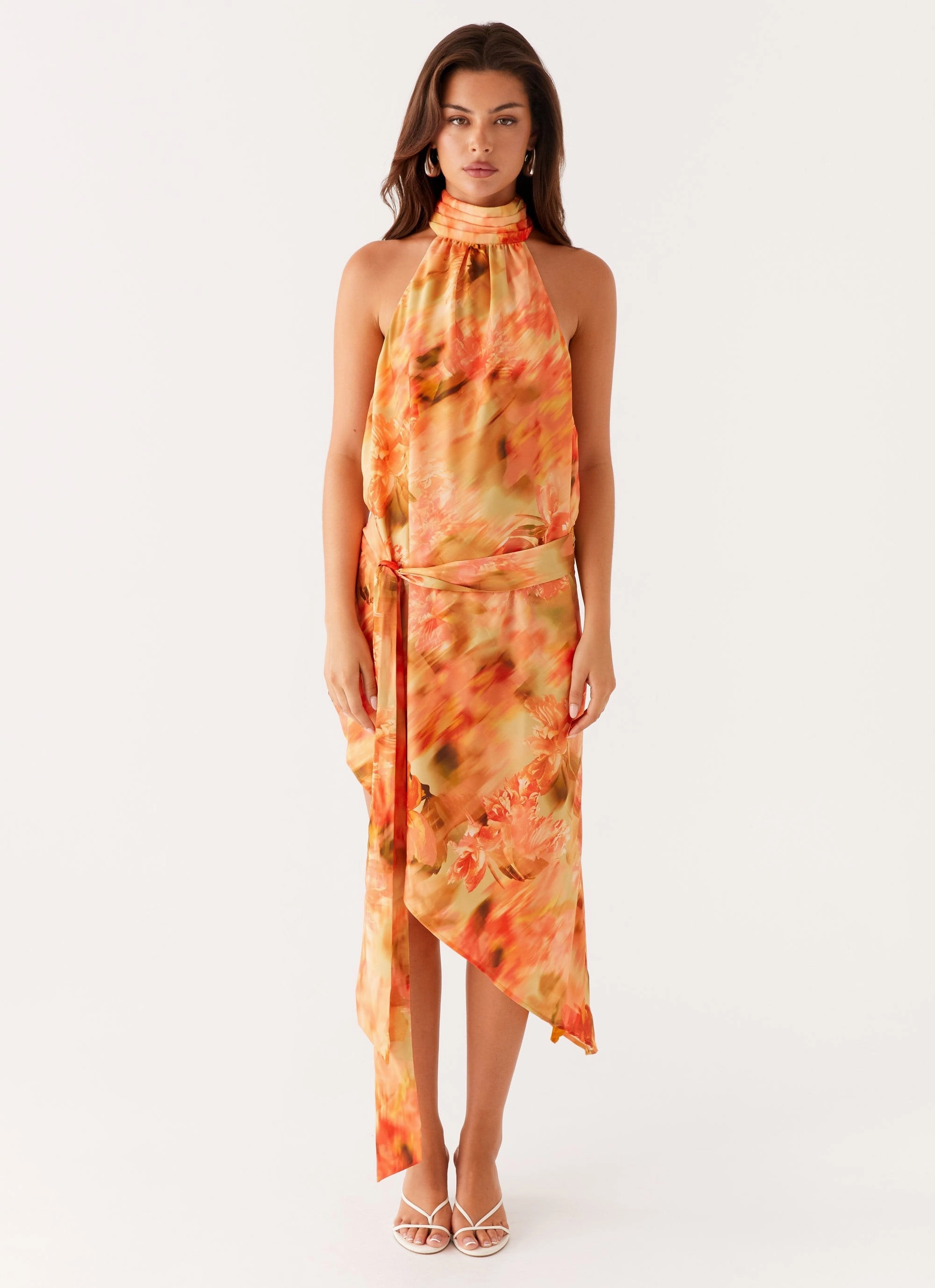 Lou Midi Dress - Sunset Floral Sunset Look Life Soft